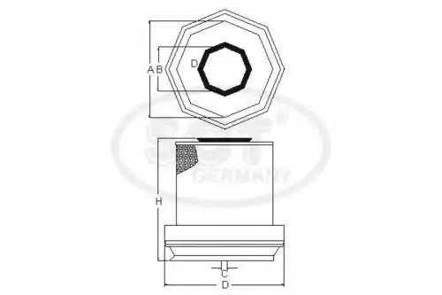 Фильтр воздушный SCT SB039