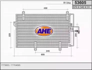 Радиатор кондиционера (конденсатор) AHE 53605