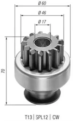 Ведущая шестерня, стартер \FORD 940113020156 MAGNETI MARELLI