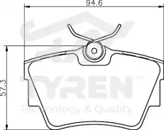 Тормозные колодки дисковые TYREN TYR1216871
