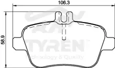 Тормозные колодки дисковые TYREN TYR1215611