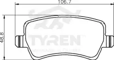 Тормозные колодки дисковые TYREN TYR1213621