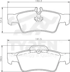 Тормозные колодки дисковые TYREN TYR1215451