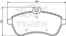 Тормозные колодки дисковые TYREN TYR1215581