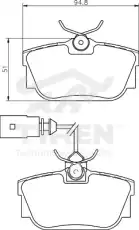 Тормозные колодки дисковые TYREN TYR1219381