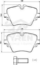 Тормозные колодки дисковые TYREN TYR1210951