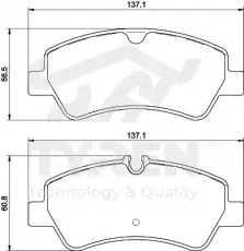 Тормозные колодки дисковые TYREN TYR1213691