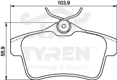 Тормозные колодки дисковые TYREN TYR1217501