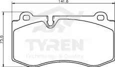 Тормозные колодки дисковые TYREN TYR1215521