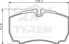 Тормозные колодки дисковые TYREN TYR1213661