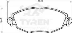 Тормозные колодки дисковые TYREN TYR1213441