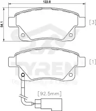 Тормозные колодки дисковые TYREN TYR1213561