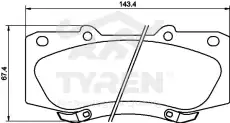 Тормозные колодки дисковые TYREN TYR1222001