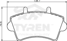 Тормозные колодки дисковые TYREN TYR1216901