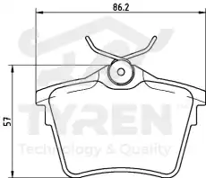 Тормозные колодки дисковые TYREN TYR1217461
