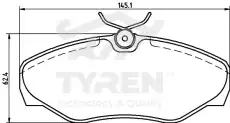 Тормозные колодки дисковые TYREN TYR1216861