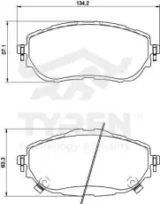 Тормозные колодки дисковые TYREN TYR1219171