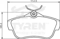 Тормозные колодки дисковые TYREN TYR1211601