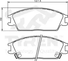 Тормозные колодки дисковые TYREN TYR1215891