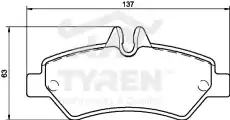 Тормозные колодки дисковые TYREN TYR1215551