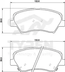 Тормозные колодки дисковые TYREN TYR1216141