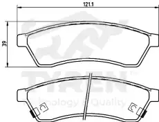 Тормозные колодки дисковые TYREN TYR1220351