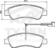 Тормозные колодки дисковые TYREN TYR1211731