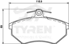 Тормозные колодки дисковые TYREN TYR1219321
