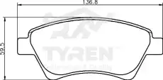 Тормозные колодки дисковые TYREN TYR1217801