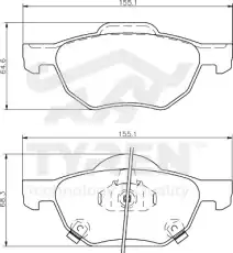 Тормозные колодки дисковые TYREN TYR1214081