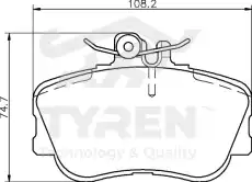 Тормозные колодки дисковые TYREN TYR1215161