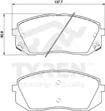 Тормозные колодки дисковые TYREN TYR1216211