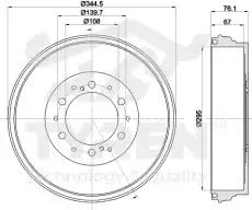 Тормозной барабан TYREN TYR1312141