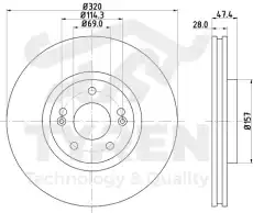 Тормозной диск TYREN TYR1015821