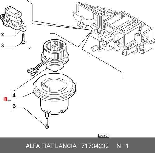 Вентилятор отопителя ALFA ROMEO 71734232