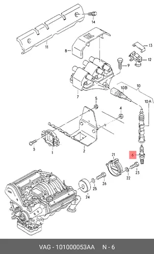 Свеча зажигания VAG 101000053AA