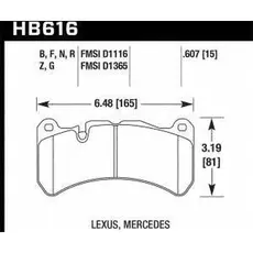 Тормозные колодки дисковые HAWK HB616G607