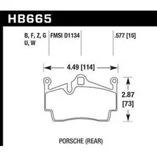 Тормозные колодки дисковые HAWK HB665B577