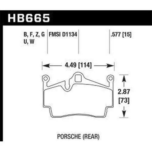 Тормозные колодки дисковые HAWK HB665B577