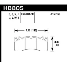 Тормозные колодки дисковые HAWK HB805B615