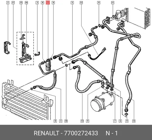 Осушитель кондиционера RENAULT 7700272433