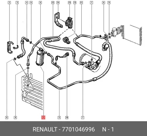 Осушитель кондиционера RENAULT 7701046996