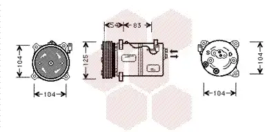 компрессор кондиционера Volv 5900K030 VAN WEZEL
