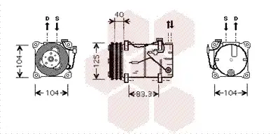компрессор кондиционера Volv 5900K119 VAN WEZEL