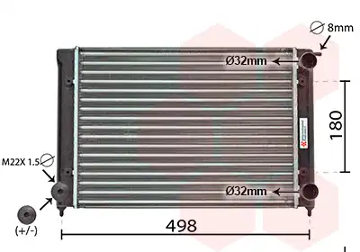 Радиатор системы охлаждения двигателя VAN WEZEL 58002040