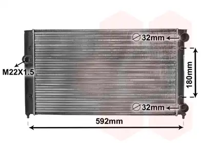 Радиатор системы охлаждения двигателя VAN WEZEL 58002099