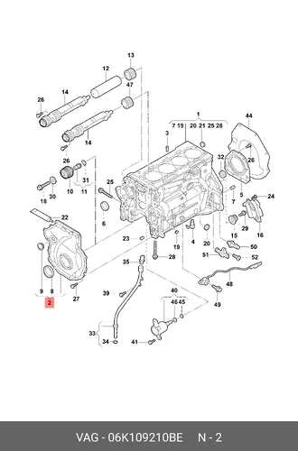Timing Case Cover 06K 109 210 BE VAG