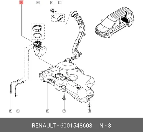 датчик уровня топлива Daci 6001548608 RENAULT
