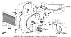 Pressure Switch, air conditioning 80450S7S003 ACURA