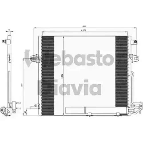 Радиатор кондиционера (конденсатор) WEBASTO 82D0225687A